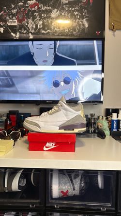 Air Jordan 3 White Grey Purple Sneaker