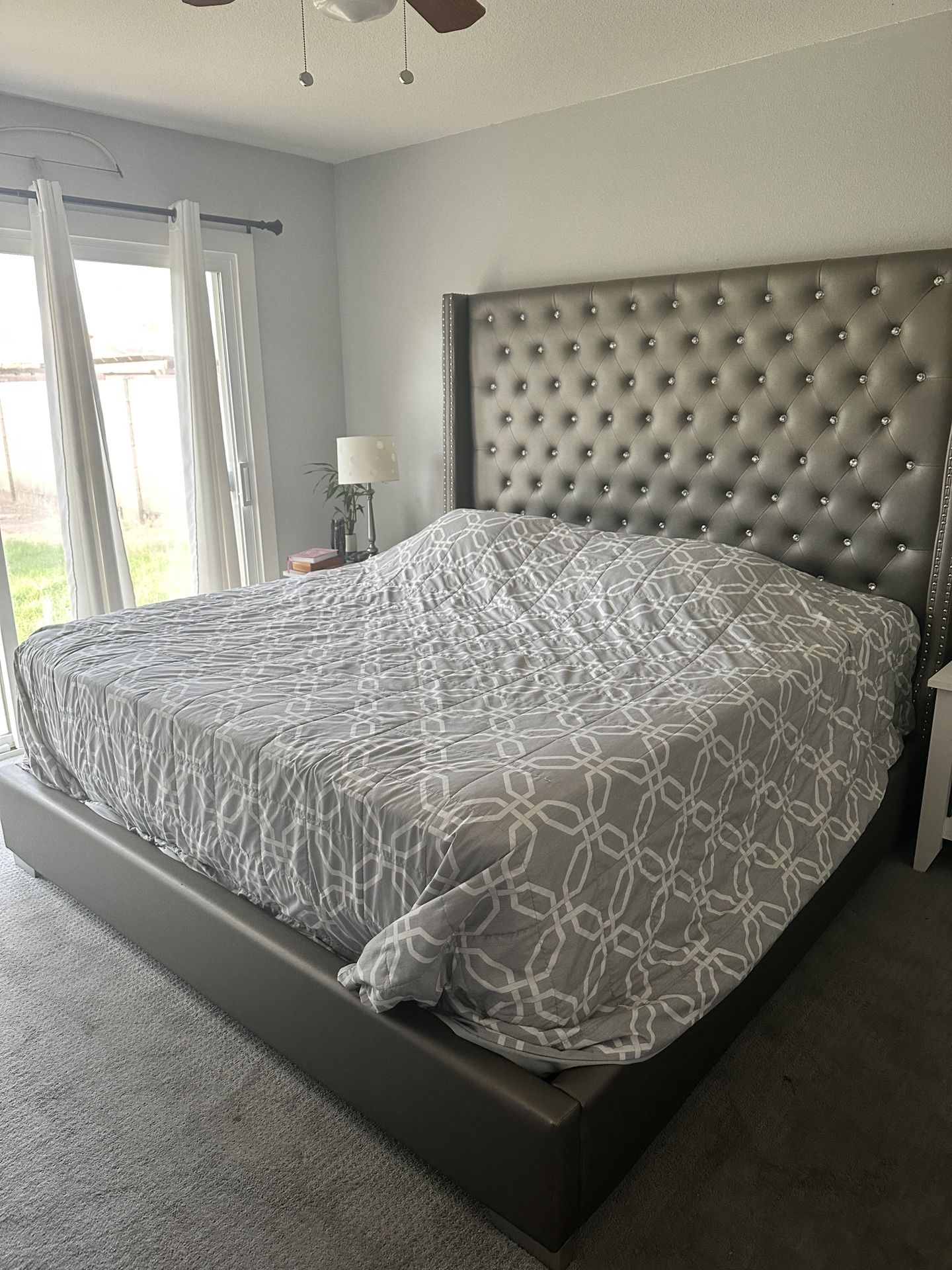 King Size Headboard, Mattress, Box Springs & Frame