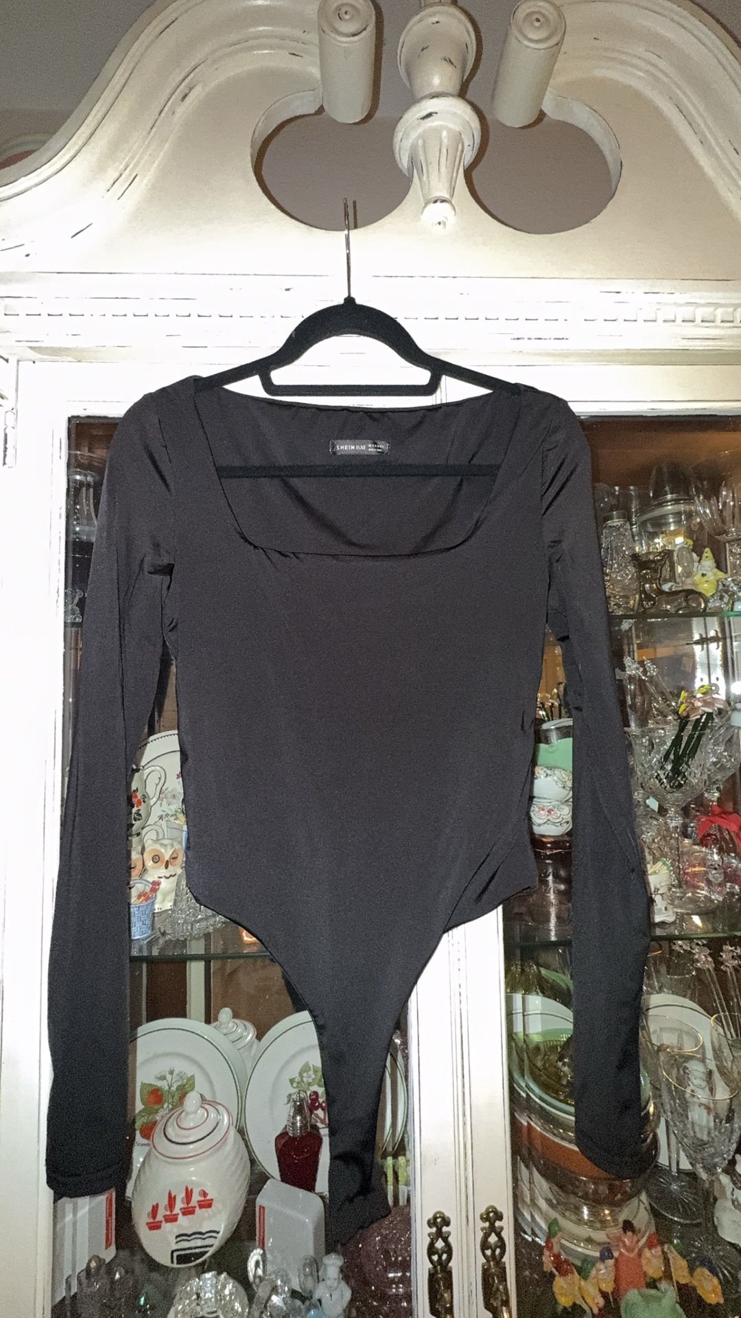 SHEIN Bae Black Long Sleeve Bodysuit - Size Medium (M)