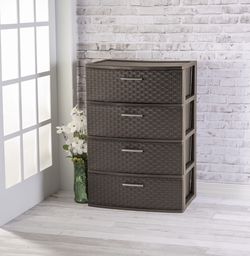 Sterilite 4 Drawer Wide Weave Tower Espresso