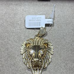 Gold lion head pendant