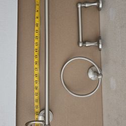 Moen Brushed Nickel paper holder towel bar towel ring, bathroom set