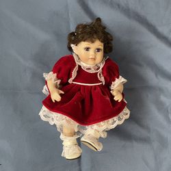 8" Baby Maries First Christmas Tiny Tots Porcelain Doll By Marie Osmond  2002
