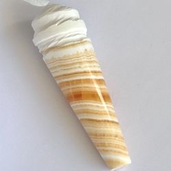 Yellow Calcite Carved ice Cream Cone🍦 Crystal Stone