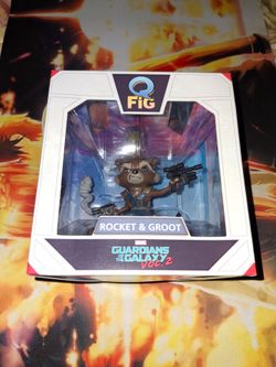 Q FIG GUARDIANS OF THE GALAXY VOLUME 2 ROCKET & GROOT FIGURE...NEW IN BOX...ADULT OWNED AND KEPT IN A SMOKE FREE HOME...$15 OBO...