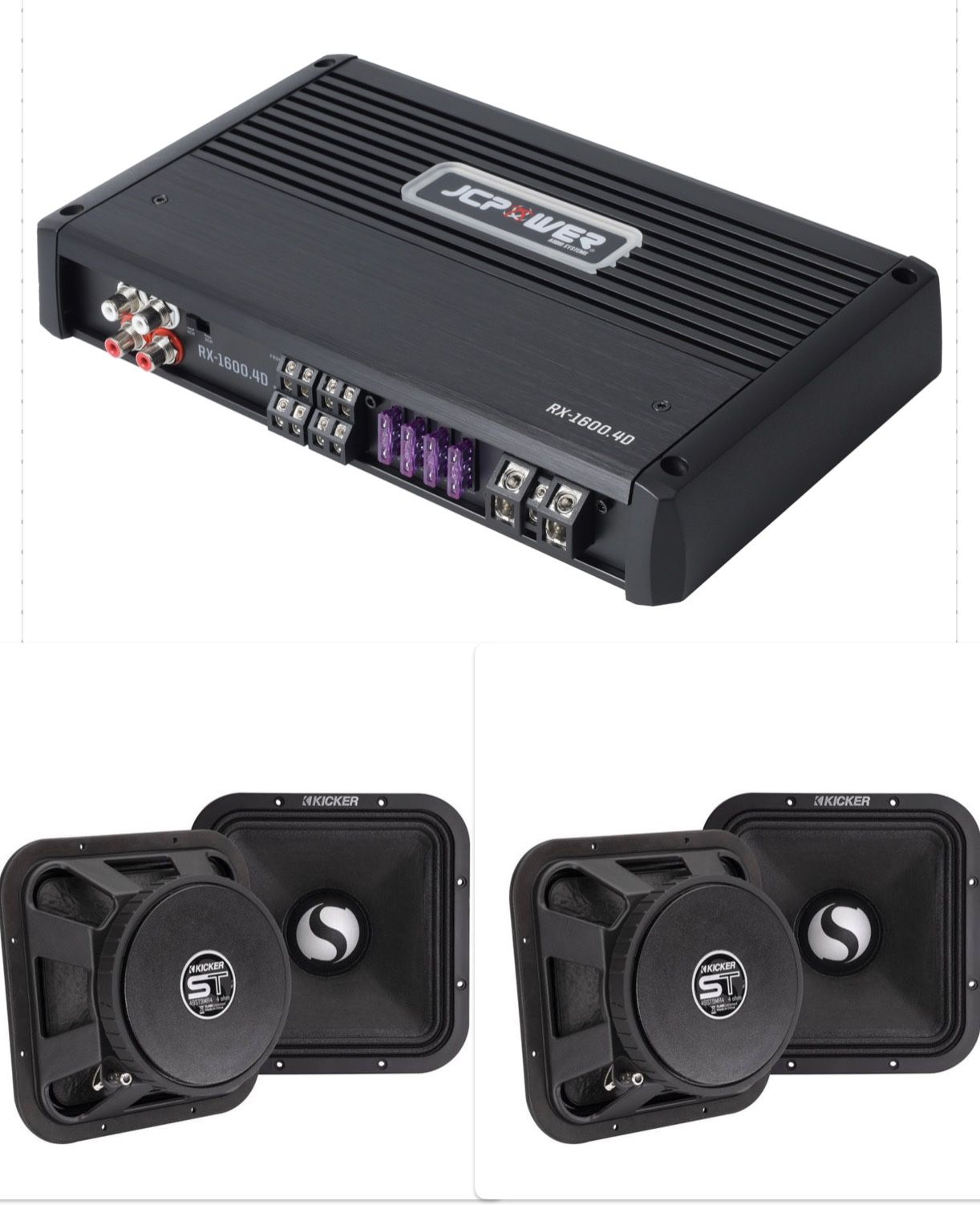 NEW POWERFUL VOICE PACKAGE 4 Kicker St 9” Mid Bass Speakers And 4 Channel Amp
