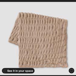 Faux Rabbit Fur Throw Blanket