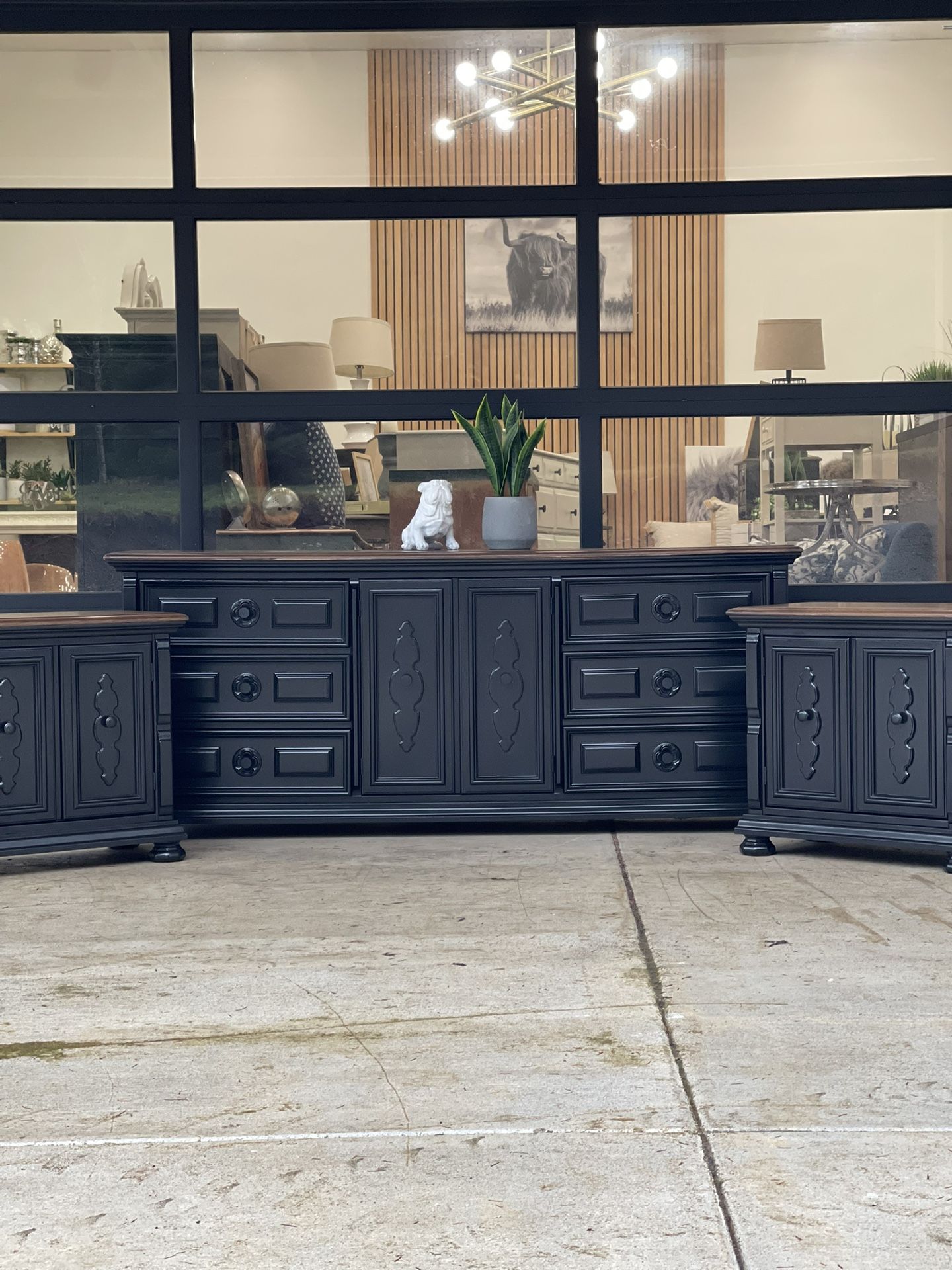 Black Solid Wood Dresser From Basset 