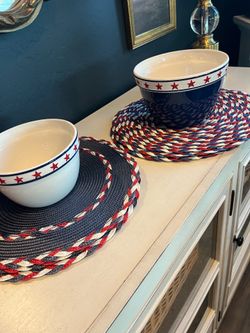 Patriotic round placemats -2 different sets $10 each set
