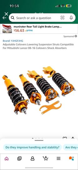Coilovers Lowering Suspension Struts Compatible For Mitsubishi Lancer 08-16 Coilovers Shock Absorber