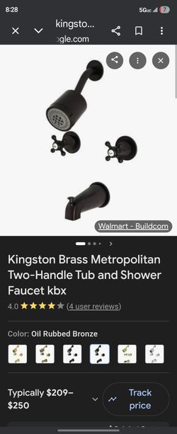 Kingston Brass Metropolitan Two-Handle Tub and Shower Faucet kbx oil rubbed bronze