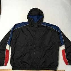 VTG Men Large Pro Spirit Jacket Mens Navy Windbreaker 80s/90s HOODED