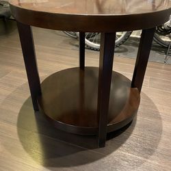 Round Brown End Table