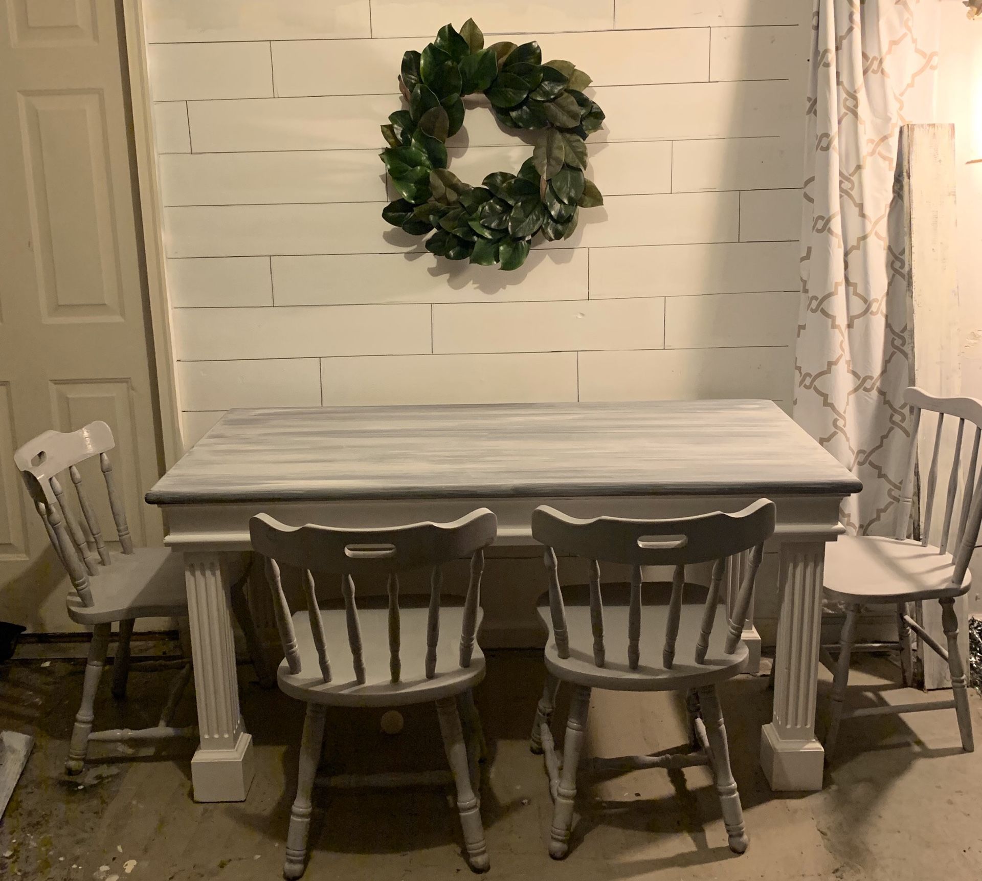 Farmhouse table and 4 chairs
