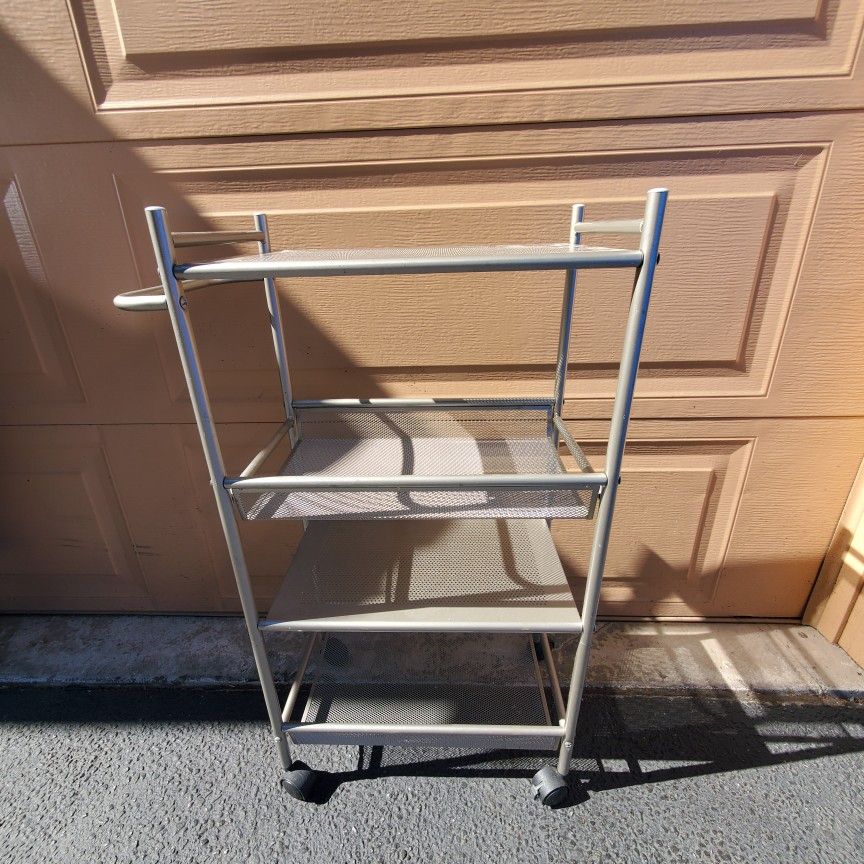 Metall Storage Cart On Wheals $20 And Metal Wall Shelf Organizer  NEW $25