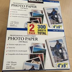 Brand New Kirkland Professional Glossy Inkjet Photo Paper 300 Sheets 4”x6”