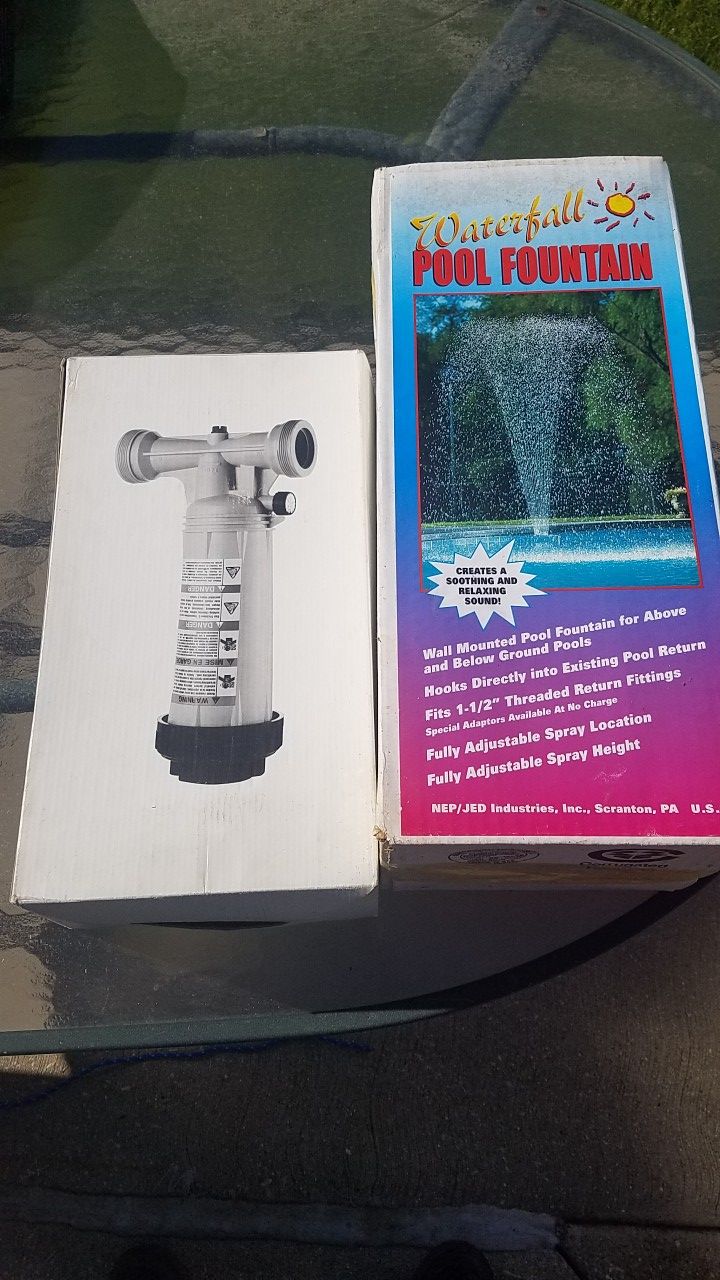 POOL CHLORINATOR AND POOL FOUNTAIN