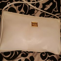 Vintage White Leather Purse