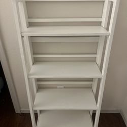 44.25" Designs2Go Trestle Bookcase White - Breighton Home: 4-Tier, Melamine Surface, Particle Board Frame