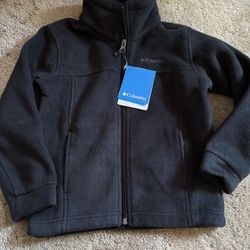New NWT Black Columbia Warm Fleece Zip Up Jacket XXS Kids 