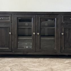70” Dark Espresso/Brown Wood TV Stand
