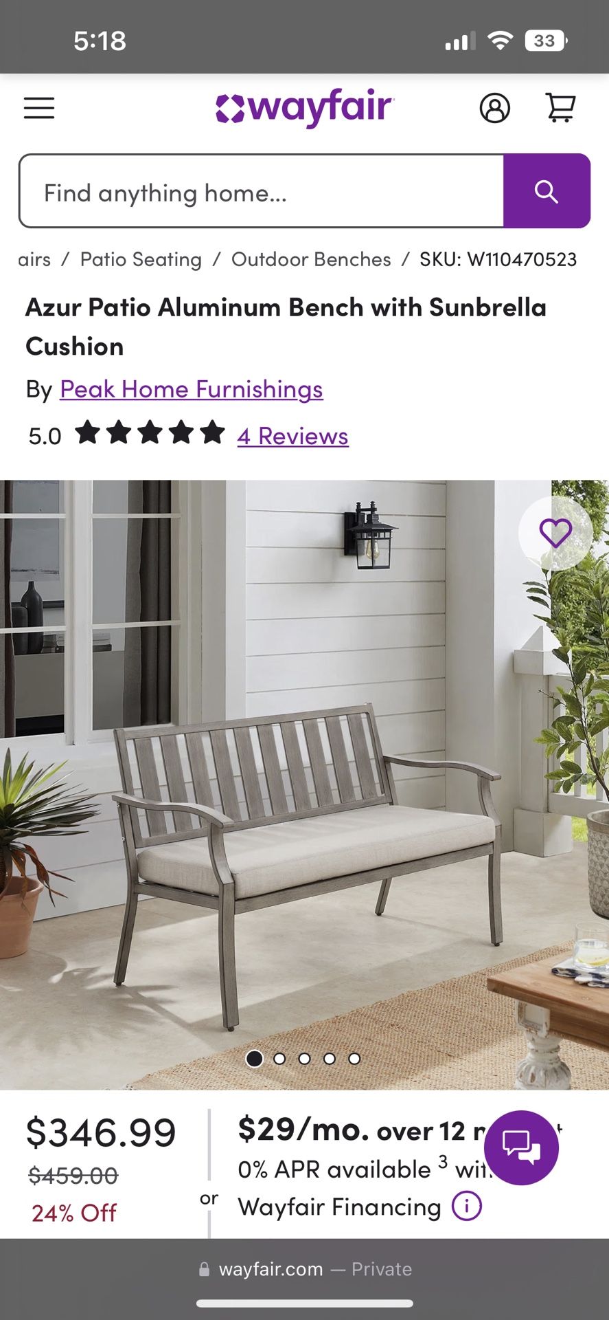 Patio Bench And Chairs