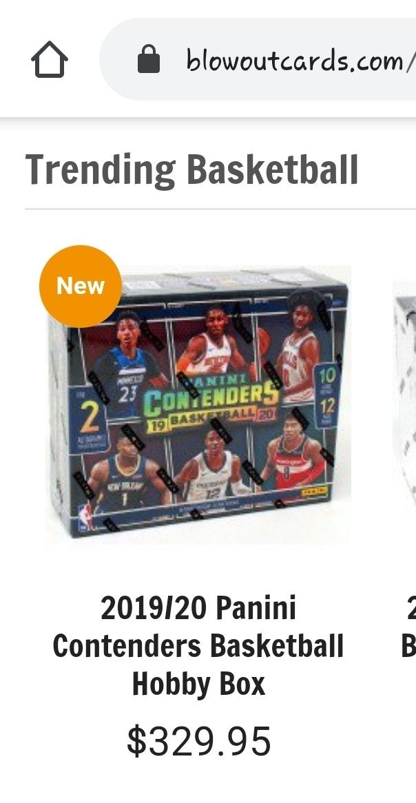 19/20 CONTENDERS NBA BASKETBALL HOBBY BOX..NEW ZION AUTO?