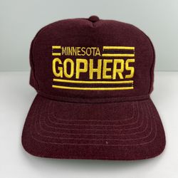 Vintage Minnesota Golden Gophers Hat Cap StrapBack Maroon UofM NCAA Football 90s