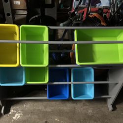 Toy organizer with bins