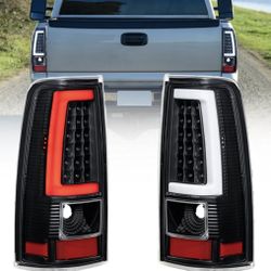 03-06 Chevy Silverado Sierra Black LED Bar Tail Lights