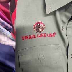 Trail Life USA Shirt Mens XL Green Button Up Short Sleeve Leader Navigator
