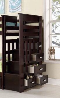 Bunk bed ladder and drawer