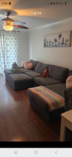 Sofa with 2 chaises Grey