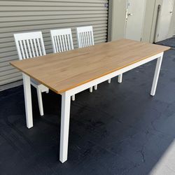 IKEA PINNTORP Solid Wood Dining Table and 3 NASINGE Chairs Excellent Condition Like New
