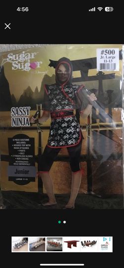 Ninja Girl Costume - 11 To 13 Yrs