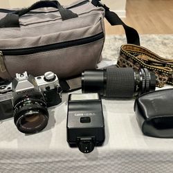 Vintage Canon AE-1 With Extras