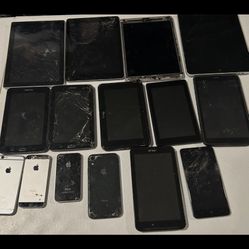 Bulk Electronics Lot: Tablets & Phones - For Parts