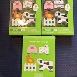 3- 8 Piece Wooden block toy set