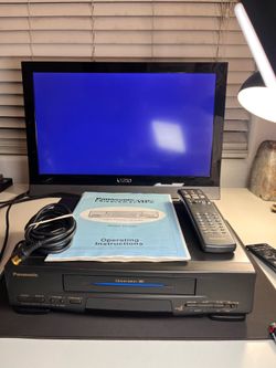 Panasonic Blue Line PV-4403 VCR VHS Player Recorder W/ Remote cable Tested(Vid)