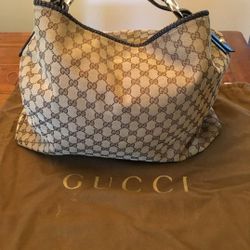 Gucci Horsebit Monogram Shoulder Bag