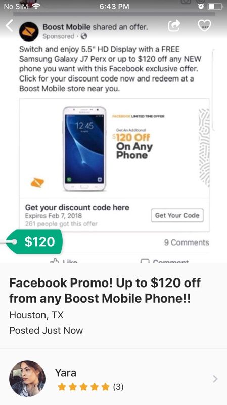 Facebook Promo for Boost Mobile Handset! 👍🏻