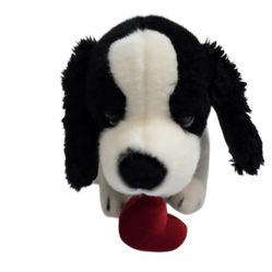 Vintage Russ Berrie Puppy Love Plush 8" Red Heart Dog Anniversary Cute Kawaii