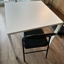 Desk Table and Steel Chair