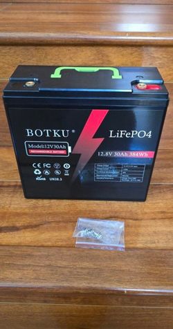 12V 30Ah Lithium LiFePO4 Deep Cycle Battery, Rechargeable