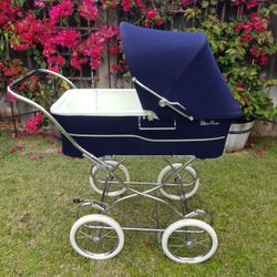 Silver Cross Vintage Navy Baby Stroller Pram Made In England Ke. Nnsington
