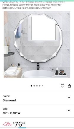 Diamond Shaped Mirror 30 Inch