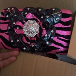 Brand New Zebra Wallets Purple And Pink