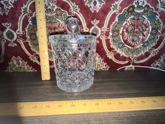 Heavy Vintage Leaded Crystal Jar With Lid