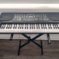 Hamzer 61-Key Digital Electronic Keyboard with foldable stand and stool