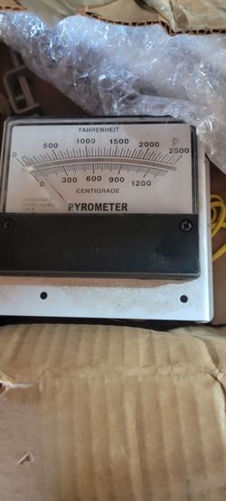 Vintage Kiln Pyrometer Temperature Gauge Kit w/ Type K Thermocouple (0-2500°F)